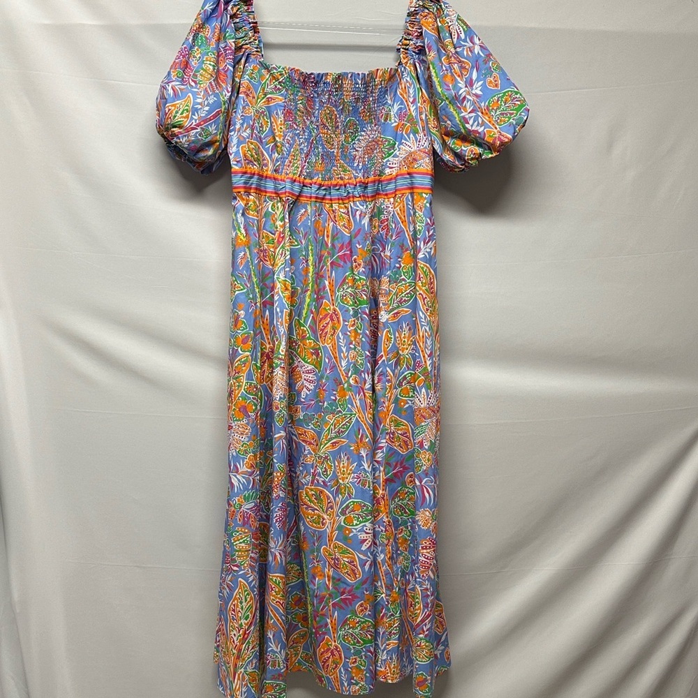 Gretchen Scott Designs Promenade Vintage Vines Peri Print Women's L - Picture 6 of 7